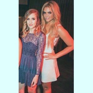 Keepsake The Label Blue Lace Long Sleeve Dress